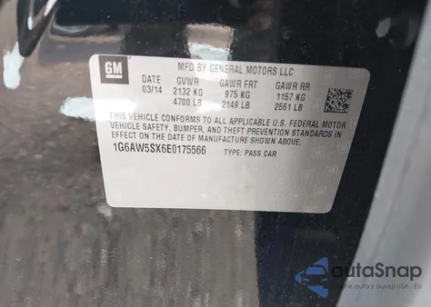 2014 Cadillac Cts z USA, uszkodzony, nr VIN 1G6AW5SX6E0175566